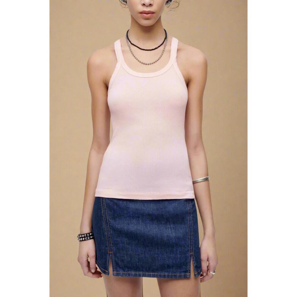 NEW RE/DONE ribbed tank top in peony